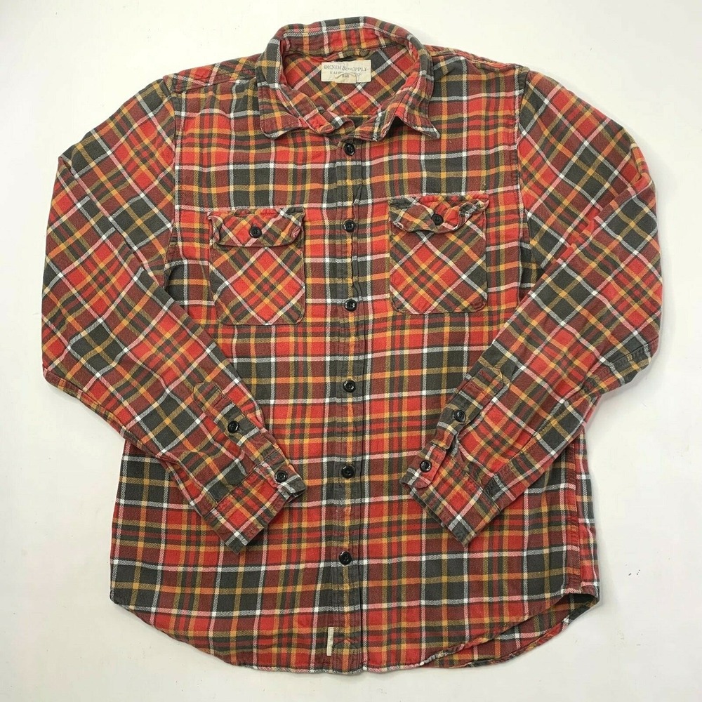 Ralph Lauren Denim‎ & Supply Orange Plaid Button Front Shirt Size Large